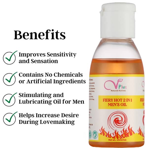 Fiery Hot 2 in 1 Massage Oil 25ml and Men's Capsules 30caps