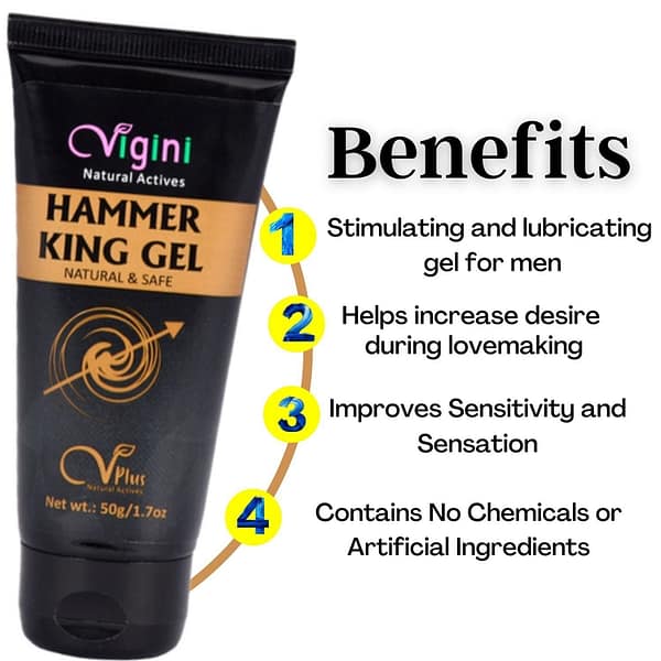 Vigini Hammer King Massage Gel for Men 50g | Shilajit Gold Ayurvedic Capsule 30Caps