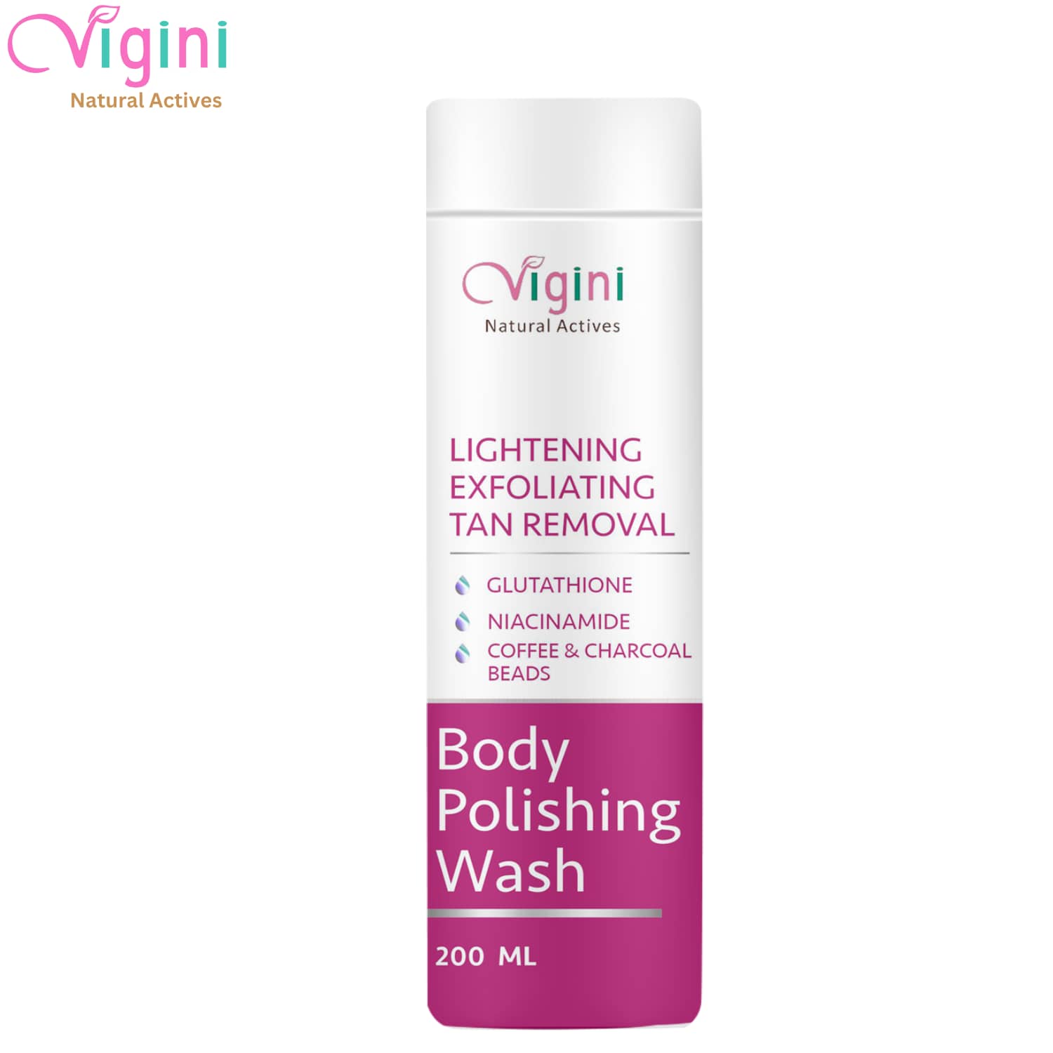 Vigini Skin Lightening Exfoliating Tanning & Pigmentation Removal Body Whitening Polishing Coffee Scrub Body Wash-200ml