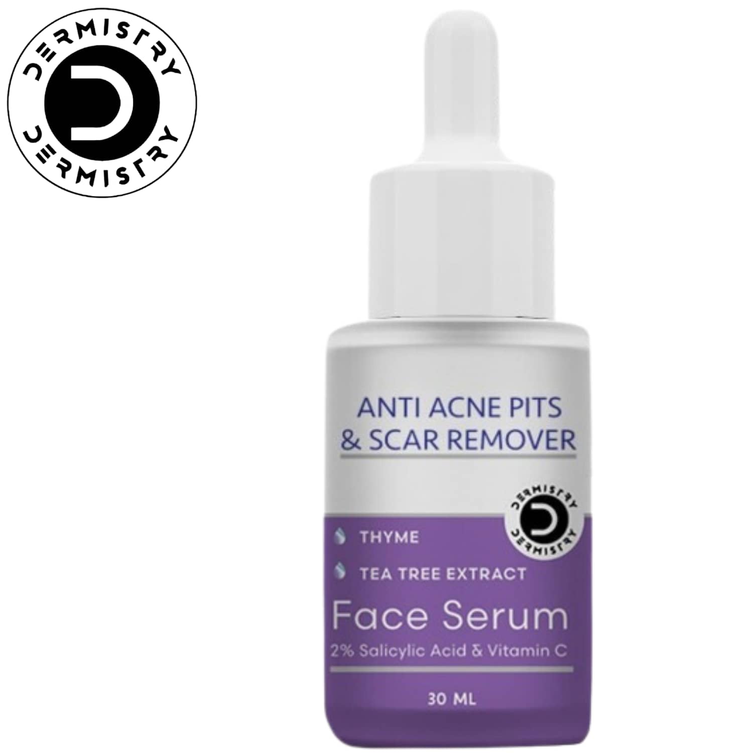 Dermistry Anti Acne 2% Salicylic Acid Niacinamide & Vitamin C Pits Scars Dark Spots Face Serum-30ml